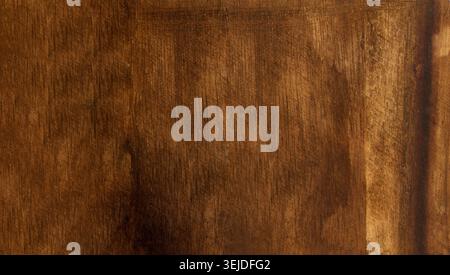 Texture of an old brown wooden board with scratches, oak wood Stock Photo