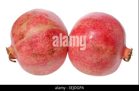 Red whole ripe pomegranate on isolated background Stock Photo