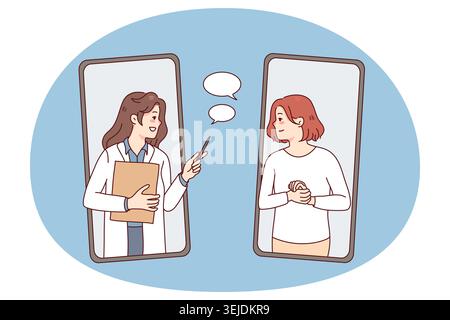 Woman having online consultation with doctor Stock Photo