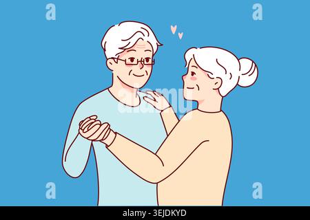 Elderly couple dancing together Stock Photo