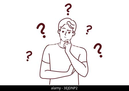 Confused man thinking of problem solution Stock Photo