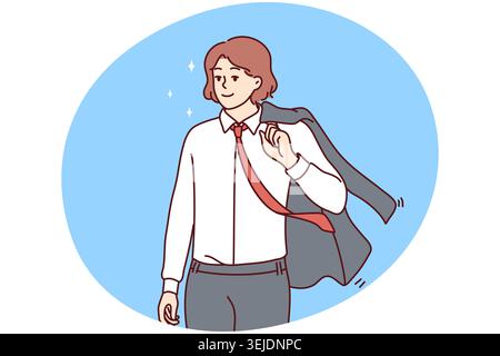 Smiling businesswoman in suit Stock Photo