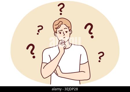 Confused man thinking of problem solution Stock Photo