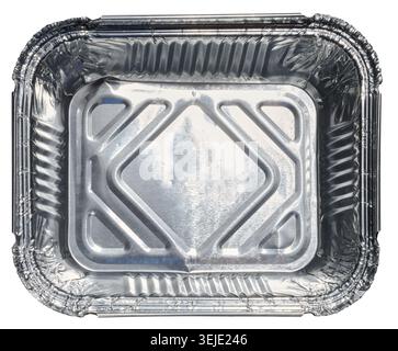 Empty foil baking dish on isolated background Stock Photo