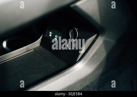 Cigarette lighter socket in a car. High quality photo Stock Photo