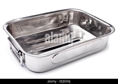 Stainless steel roasting pan Stock Photo