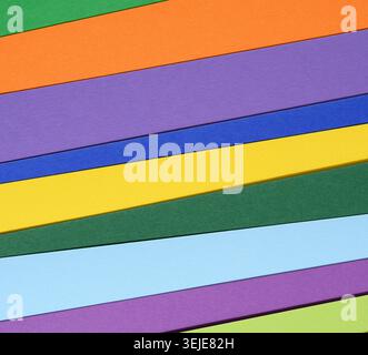 Colorful diagonal paper stripes Stock Photo