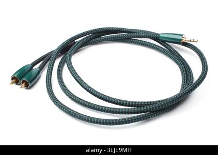 Cable 3.5mm Stereo Male to 2RCA Males Stock Photo