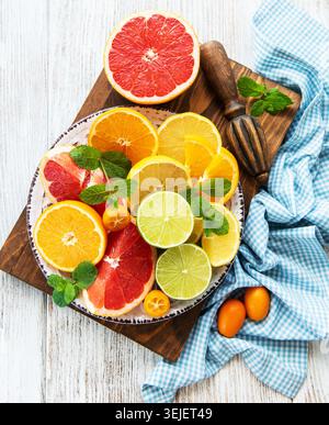 Fresh citrus fruits Stock Photo