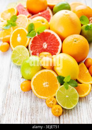 Fresh citrus fruits Stock Photo