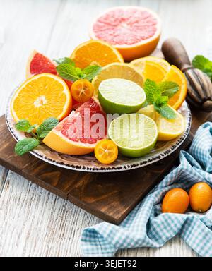 Fresh citrus fruits Stock Photo