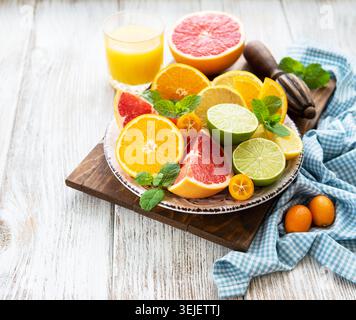 Fresh citrus fruits Stock Photo