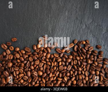 Coffee beans on a black background Stock Photo