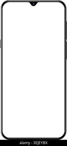Smartphone screen empty frame isolated on transparent background Stock Vector