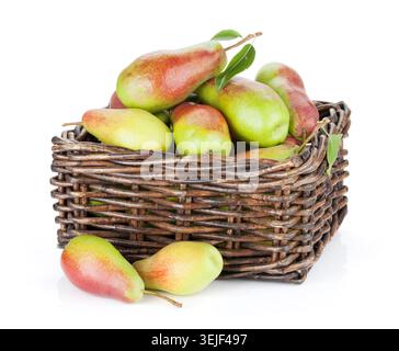 Pears in basket Stock Photo