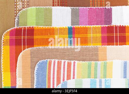 Colorful kitchen towels Stock Photo