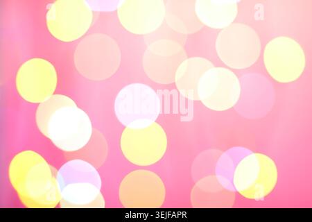 Abstract sunny bokeh on pink Stock Photo