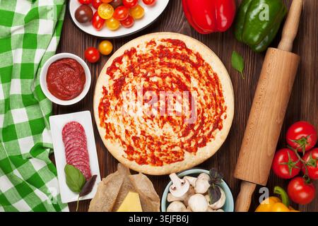 Pizza cooking ingredients Stock Photo