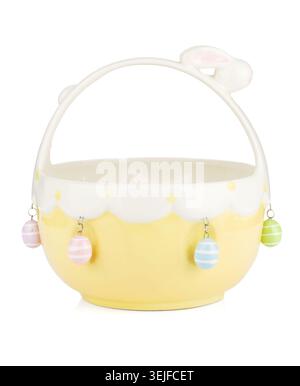 Basket for easter eggs Stock Photo