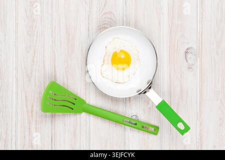 Fried egg in a frying pan Stock Photo