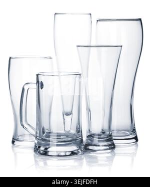 Empty beer glass set Stock Photo