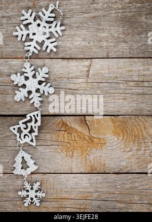 Christmas decor on wooden background Stock Photo