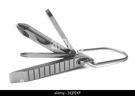 Multitool on white background Stock Photo