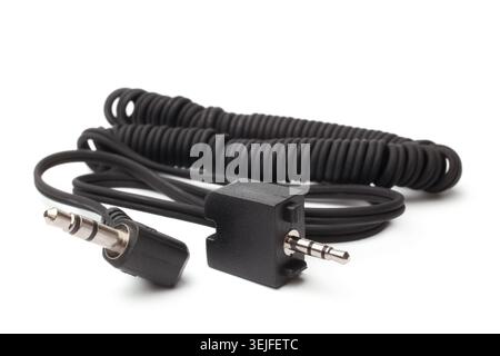 Cable for Car Cassette Player Adapter with 3.5mm Jack and 2.5mm Plug Stock Photo