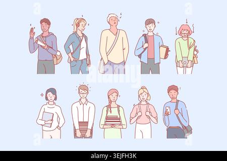 Student life in university or college Stock Photo