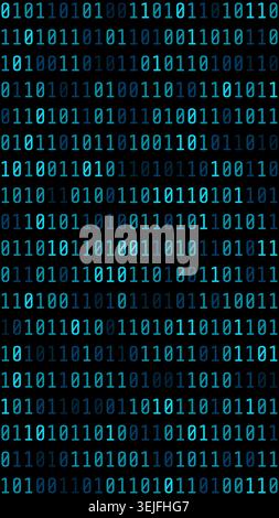 Vertical Binary Code Digital Illustration Background Stock Vector
