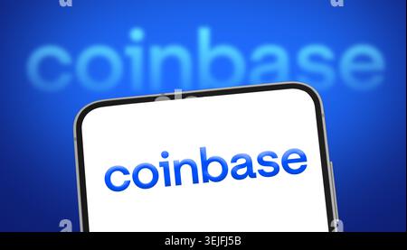 Coinbase Global cryptocurrency exchange Stock Photo