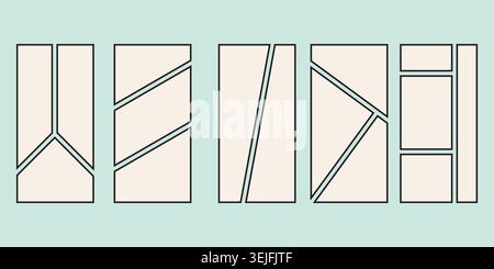 Blank Comic Book Page Grid Layout  Manga Strip and Storyboard Template Stock Vector