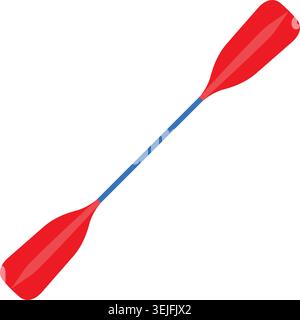 Canoe paddle vector isolated. Kayak or canoe paddle black silhouette. River rafting. Symbol isolated on white background. Stock Vector