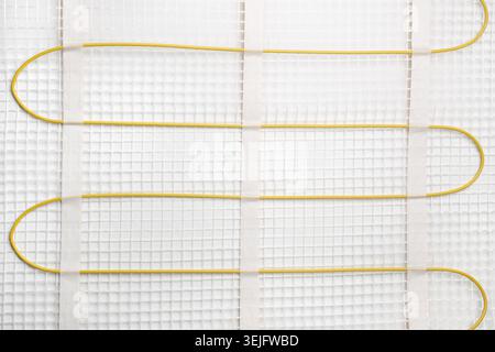 Mat electric floor heating system, for backgrounds or textures Stock Photo
