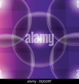 Vibrant purple background with overlapping transparent circles and gradient effect Stock Vector