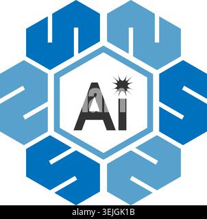 Creative artificial intelligence brain circuit modern vector logo Stock Vector