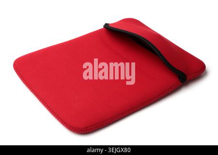 Textile tablet computer case on white background Stock Photo