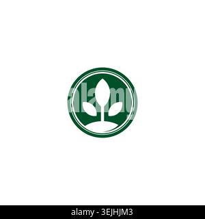 Green Leaf Logo design Vector. green plant logo, green leaf seedling, growing plant Stock Vector