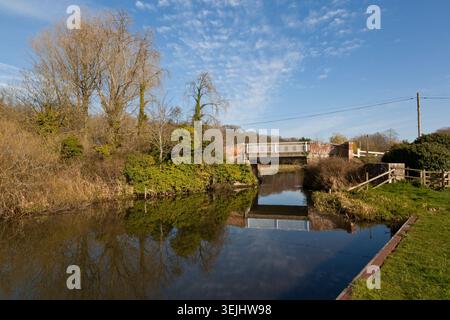 Bridge over the River Bure at Oxnead, Norfolk UK Stock Photo