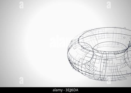Wire Torus vector background with modern stock-friendly styling for microstock and commercial design projects. Stock Vector