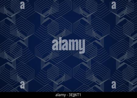 Clean geometric labyrinth background with repeated angular maze lines and subtle layered spacing Stock Vector