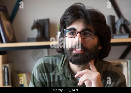 Portrait of the bearded man wearing spectacles Stock Photo