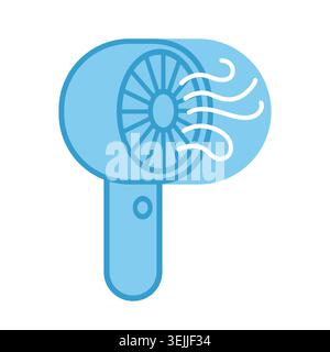 Blue handheld portable electric fan vector illustration Stock Vector