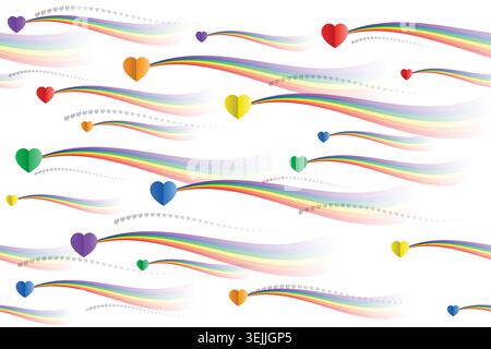 LGBTQ letters in Pride Flag colors, Gay community, pride month, rainbow colors text vector background Stock Vector