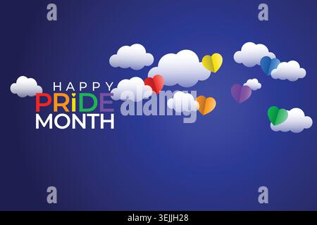 LGBT pride abstract background. Vector background with rainbow colors. abstract clouds. Vector Banner Template for Pride Month Stock Vector