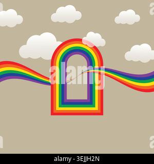 LGBT pride month background. Vector background with rainbow colors and heart shape Stock Vector