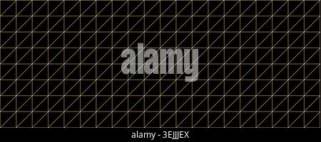Seamless black background with diagonal gold grid lines. Vector Stock Vector