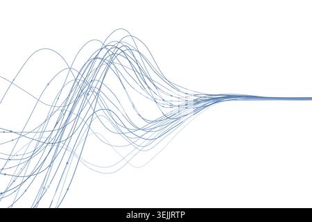 Abstract vibrant wave lines with smooth flowing motion and neon-inspired color palette Stock Vector