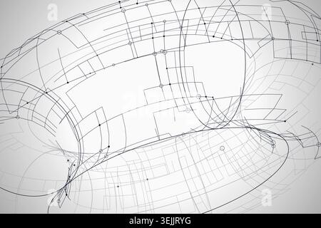 Abstract wire torus pattern with marketable vector styling for backgrounds, posters, and design templates. Stock Vector