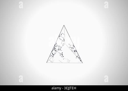 Decorative wire pyramid illustration for presentation covers, creative layouts, and modern visual branding. Stock Vector